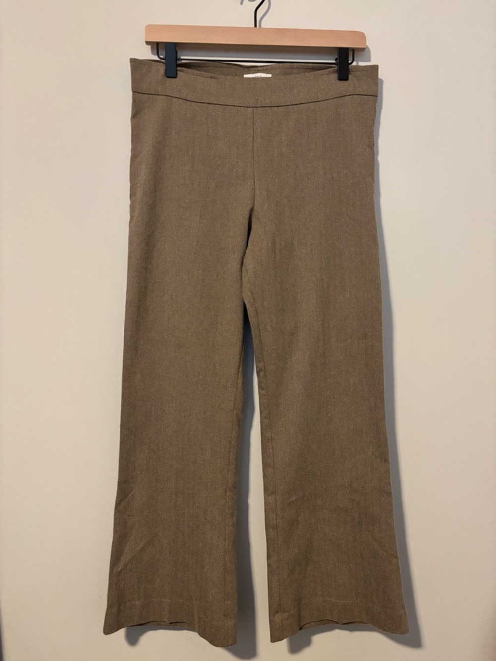 High-Rise Wide Leg Pull-On Pants in Dark Khaki